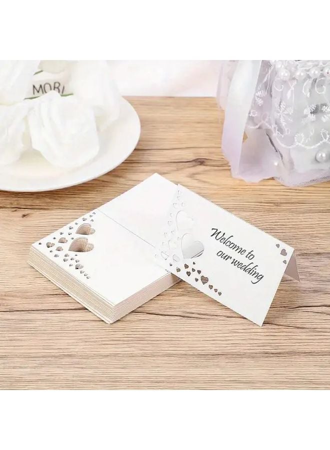 Purple Heart Shaped Place Cards 30 Pcs Elegant Wedding Banquet Table Name Cards - Image 3